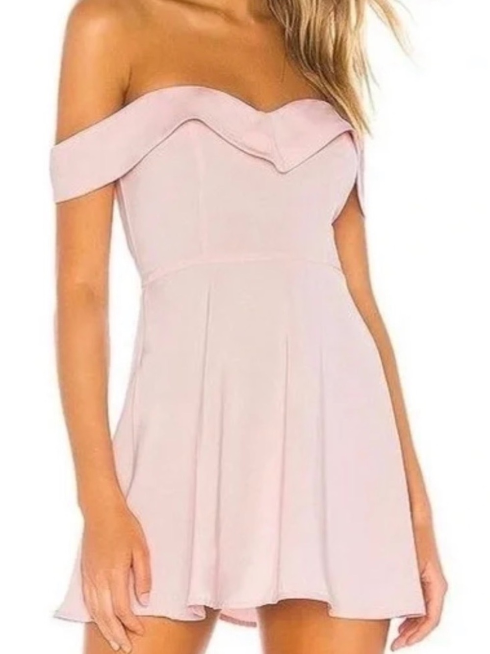 Revolve superdown Blush One-Shoulder Skater Dress